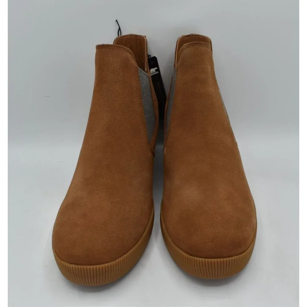 Sorel Womens Size 10 Out N About Wedge Velvet Tan Suede Gum 2‎ Waterproof Shoes